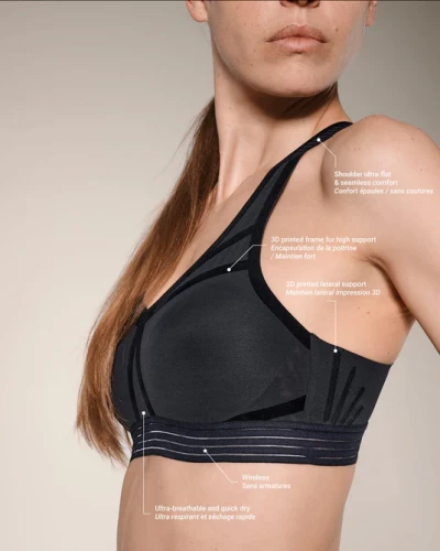 Brassière de sport gros maintien Hästko coloris true black